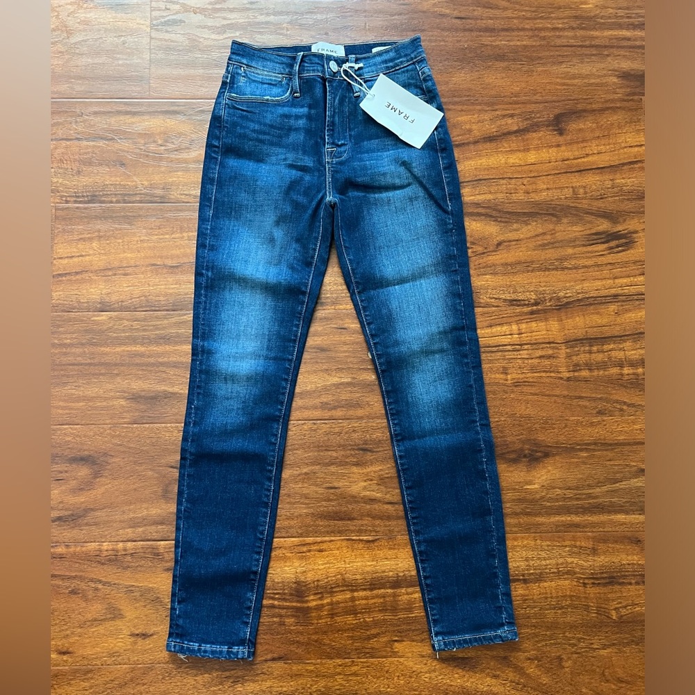 Frame Le High Skinny Crop dark wash jeans NWT size 24